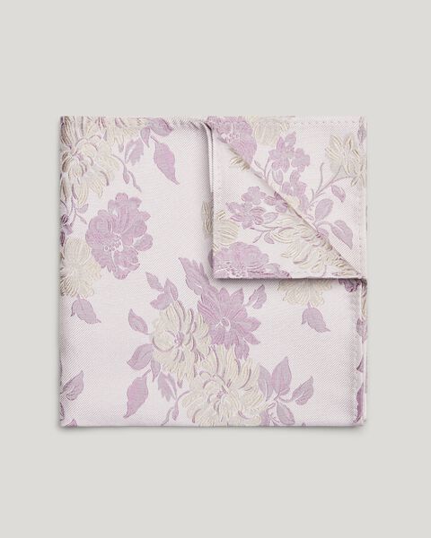 Large Spaced Floral Silk Pocket Square